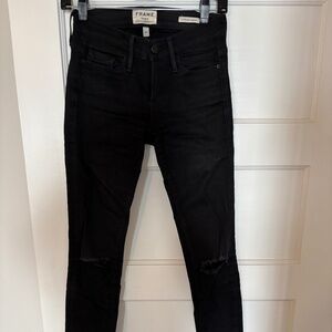 Frame skinny black jeans 25